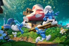 Clumsy (Jack McBrayer), Hefty (Joe Manganiello) and Brainy (Danny Pudi) in Columbia Pictures and Sony Pictures Animation's SMURFS: THE LOST VILLAGE.