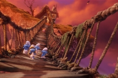 Hefty (Joe Manganiello), Smurfette (Demi Lovato), Clumsy (Jack McBrayer) and Brainy (Dany Pudi) in Columbia Pictures and Sony Pictures Animation's SMURFS: THE LOST VILLAGE.